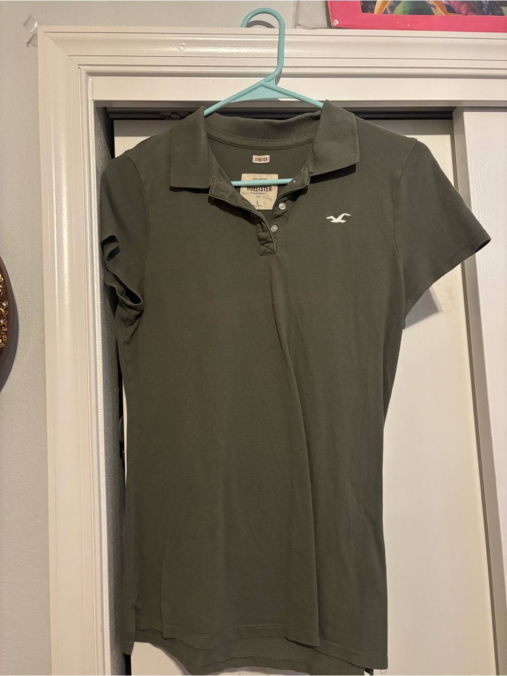 Hollister Olive Green Short Sleeve Polo Shirt